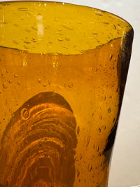 Large Murano Amber Glass Vase