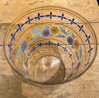 Hand Painted Bohemian Floral Glass Vase
