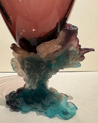 Fine Daum Bacchus Pate De Verre And Crystal Vase