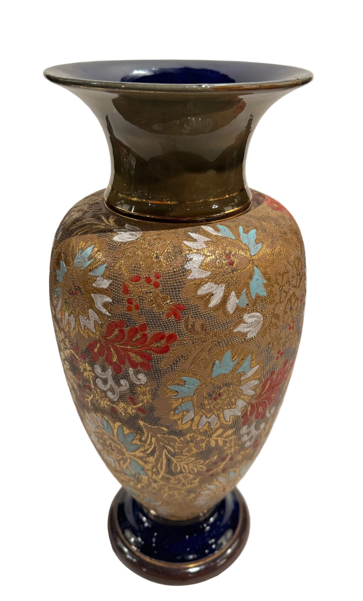 Doulton Lambeth Tapestry Decorated Ceramic Vase