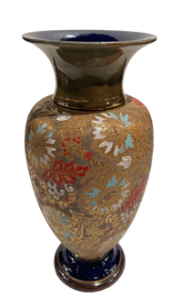 Doulton Lambeth Tapestry Decorated Ceramic Vase