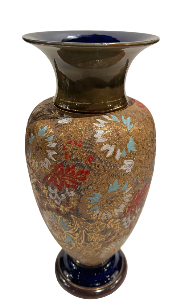 Doulton Lambeth Tapestry Decorated Ceramic Vase