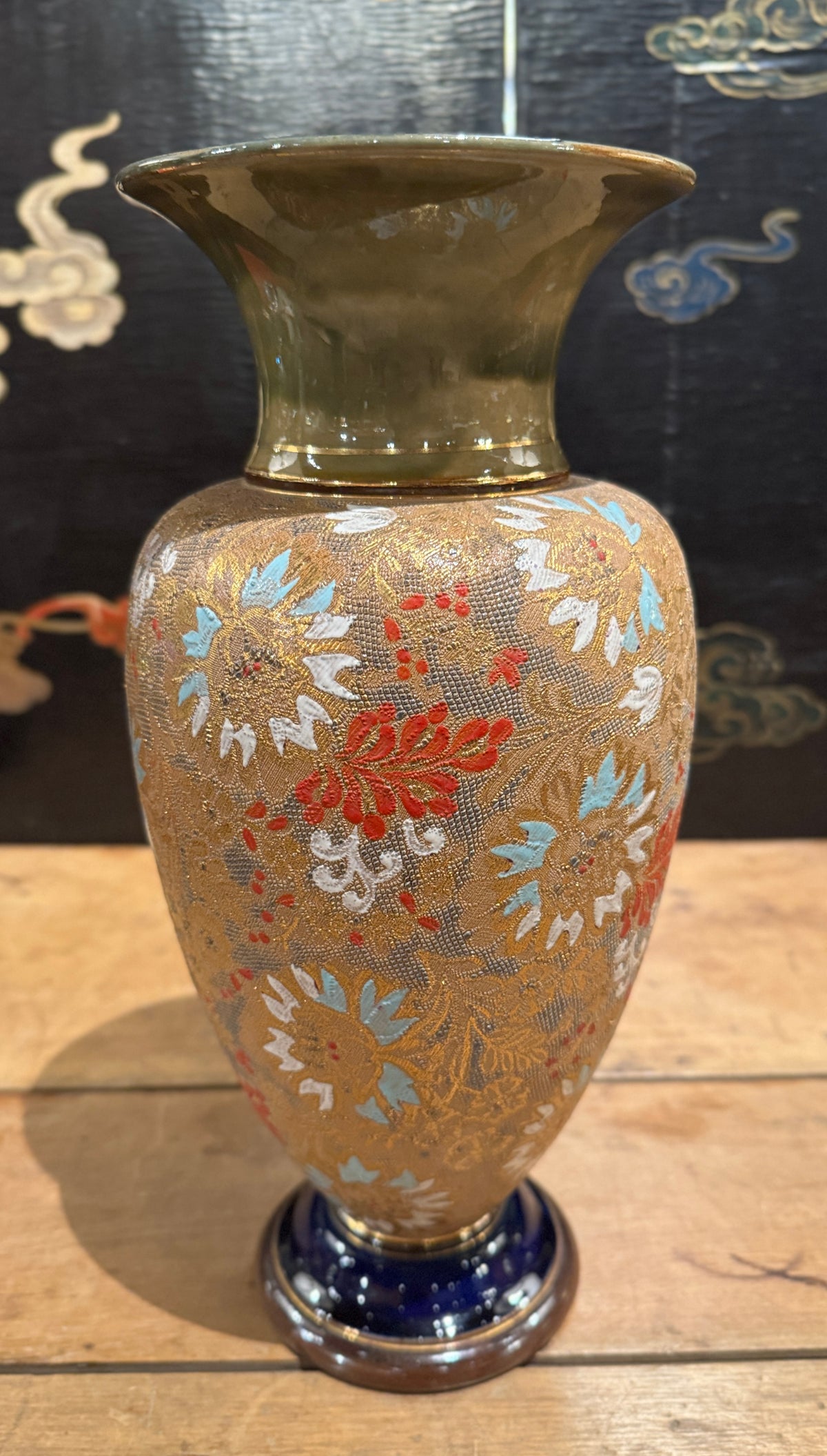 Doulton Lambeth Tapestry Decorated Ceramic Vase