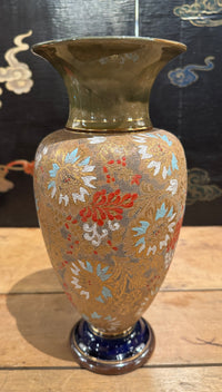 Doulton Lambeth Tapestry Decorated Ceramic Vase
