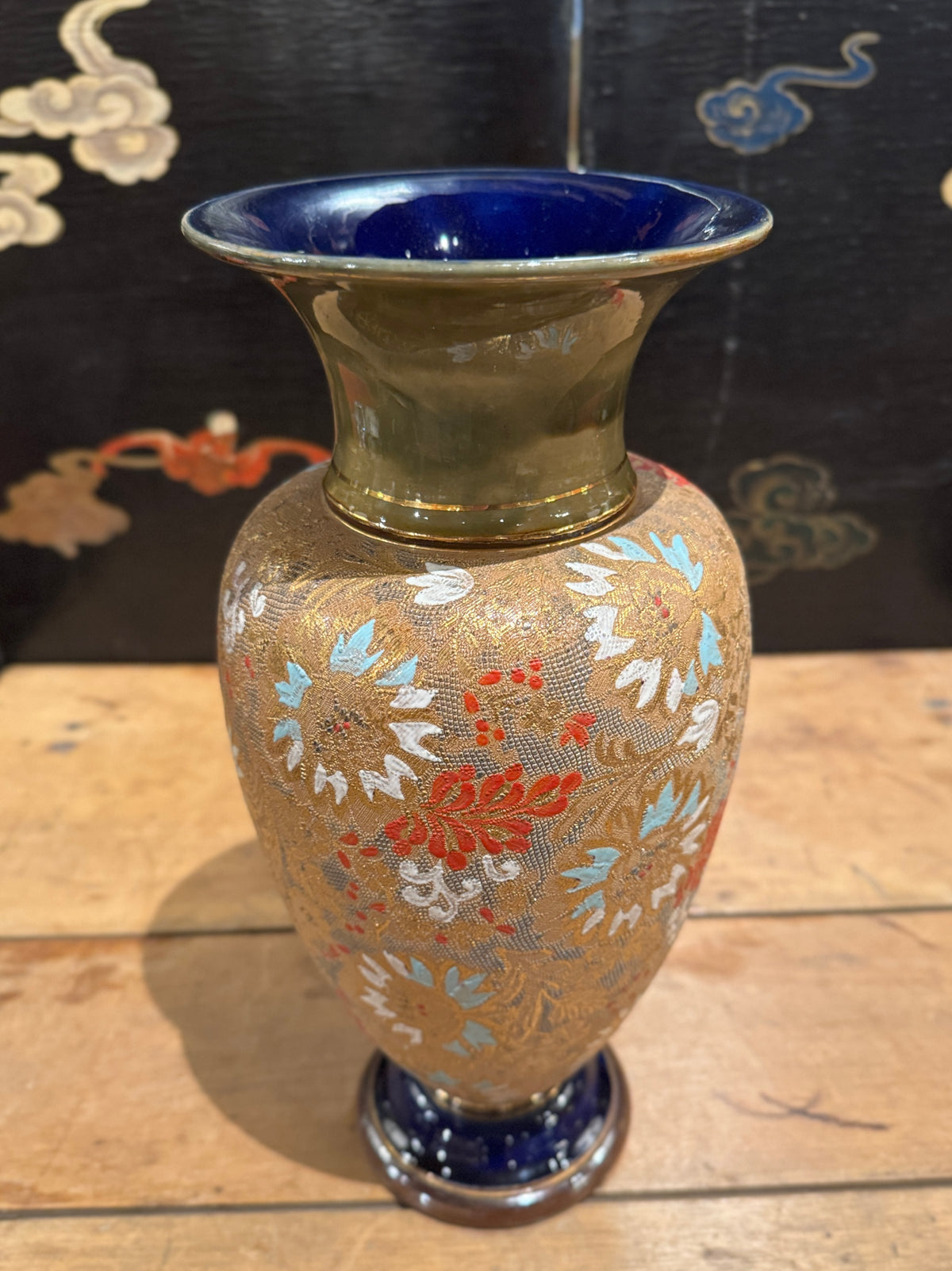 Doulton Lambeth Tapestry Decorated Ceramic Vase