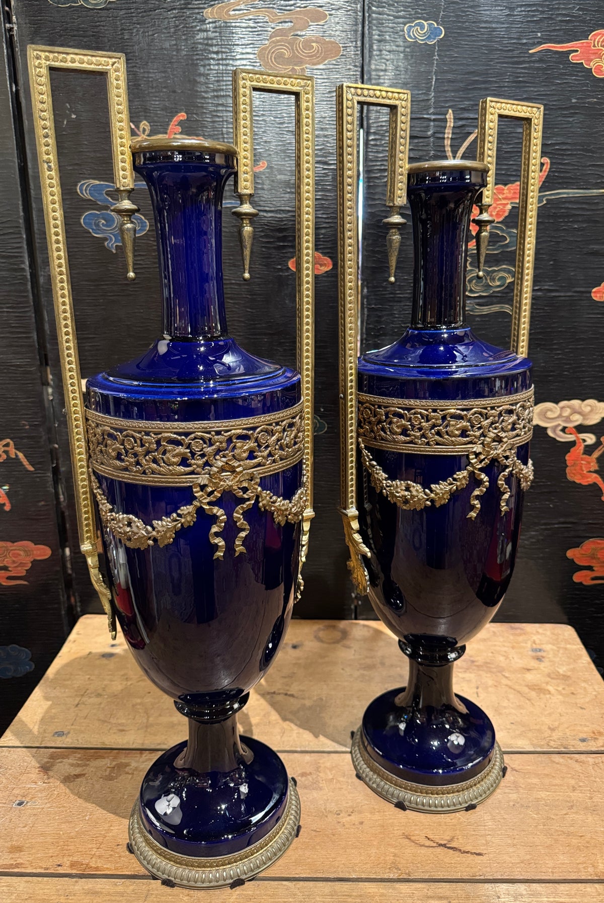 Fine Pair of Neoclassical Style Urn Form Vases