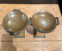 Pair of French Grand Tour Bronze and Marble Tazzas