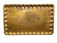 Large Brass Tray With Scalloped Edge