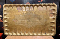 Large Brass Tray With Scalloped Edge