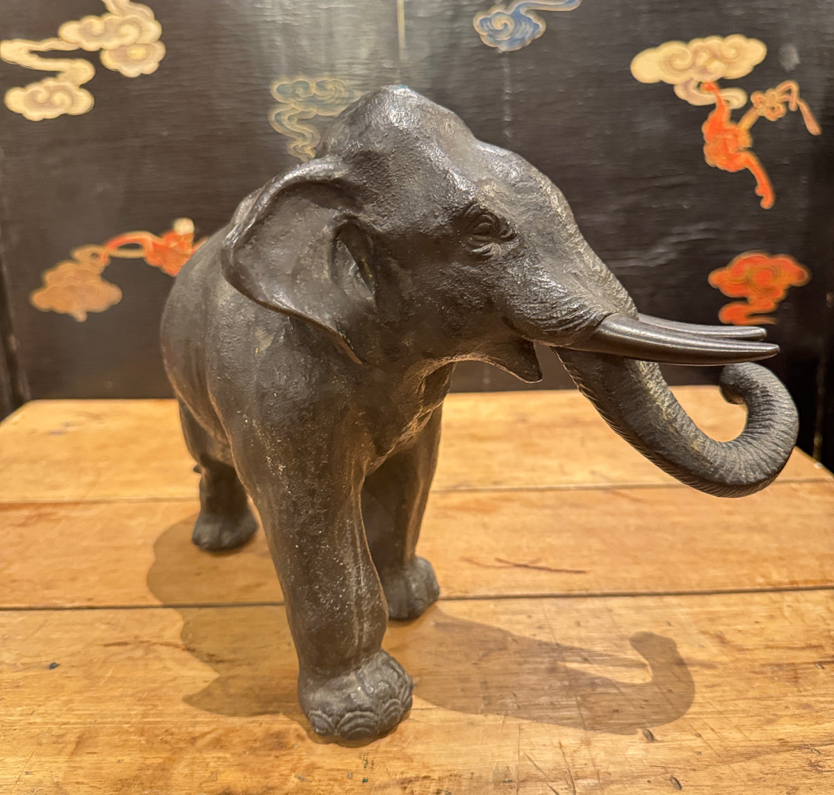 Cast Bronze Elephant Sculpture