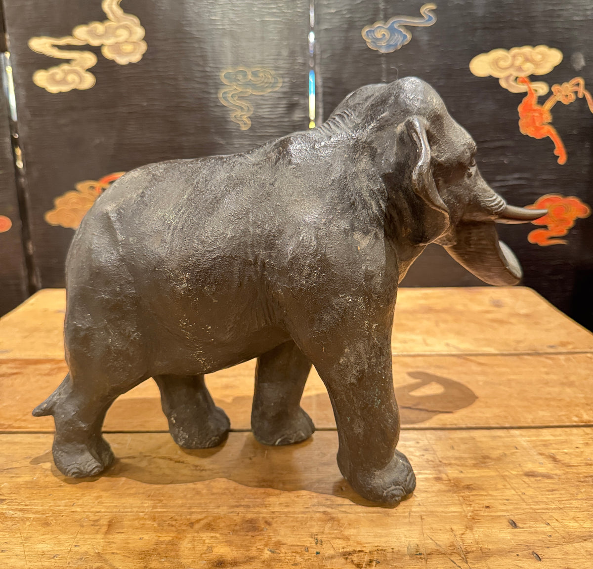 Cast Bronze Elephant Sculpture