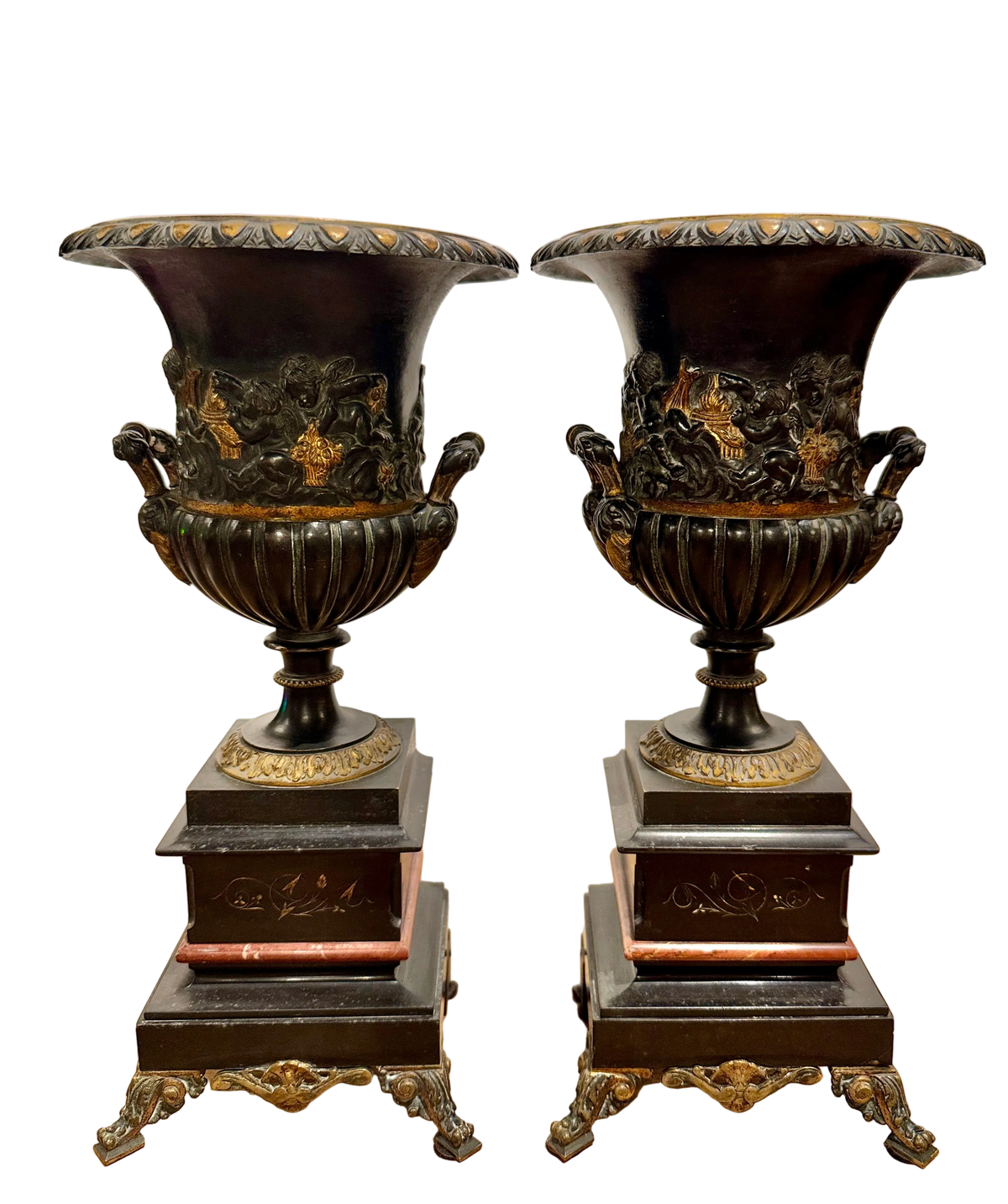 Pair of French Neoclassical Mantle Urns