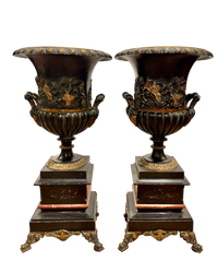 Pair of French Neoclassical Mantle Urns
