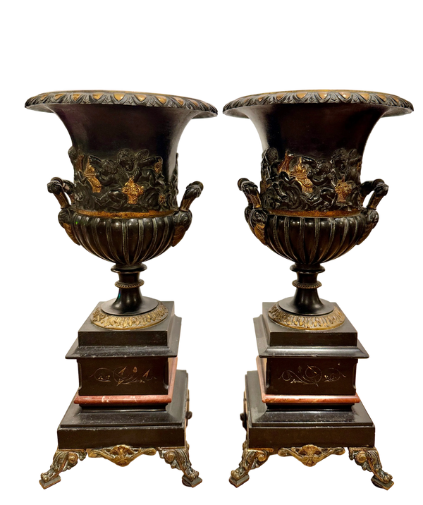 Pair of French Neoclassical Mantle Urns