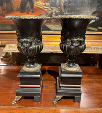 Pair of French Neoclassical Mantle Urns