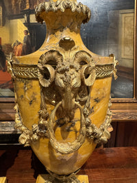 Pair Antique Neoclassical Marble Urns