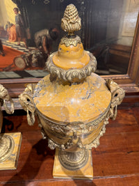 Pair Antique Neoclassical Marble Urns