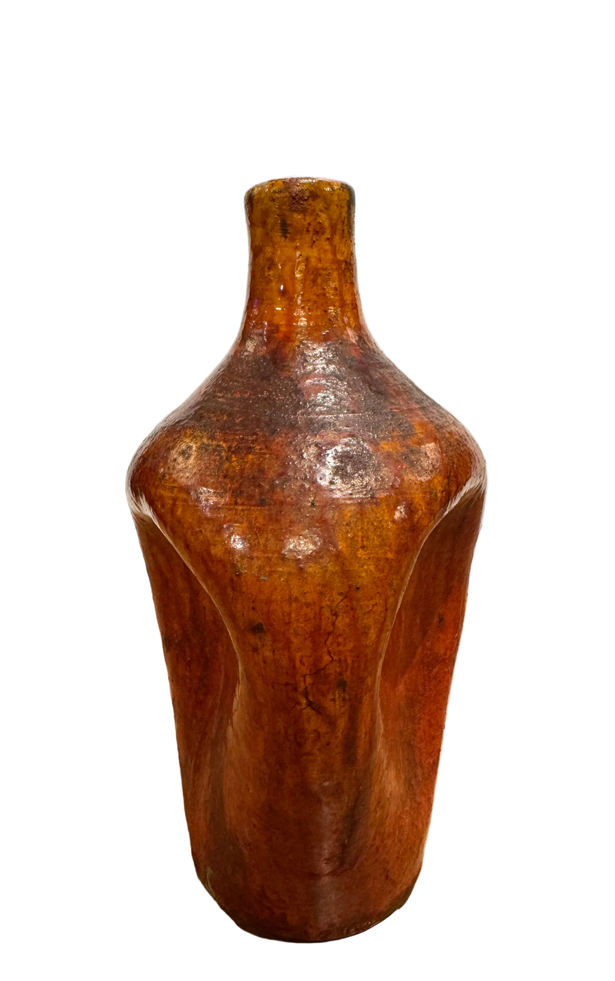 Early 20th Century North Carolina Chrome Red Pinch Vase