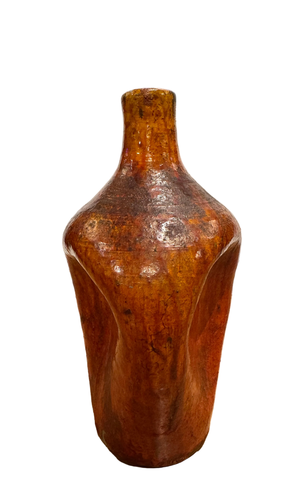 Early 20th Century North Carolina Chrome Red Pinch Vase