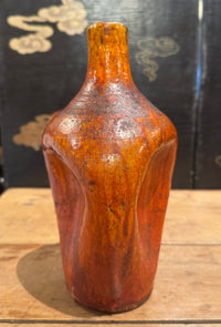 Early 20th Century North Carolina Chrome Red Pinch Vase