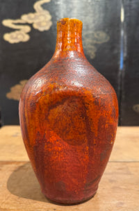 Early 20th Century North Carolina Chrome Red Pinch Vase