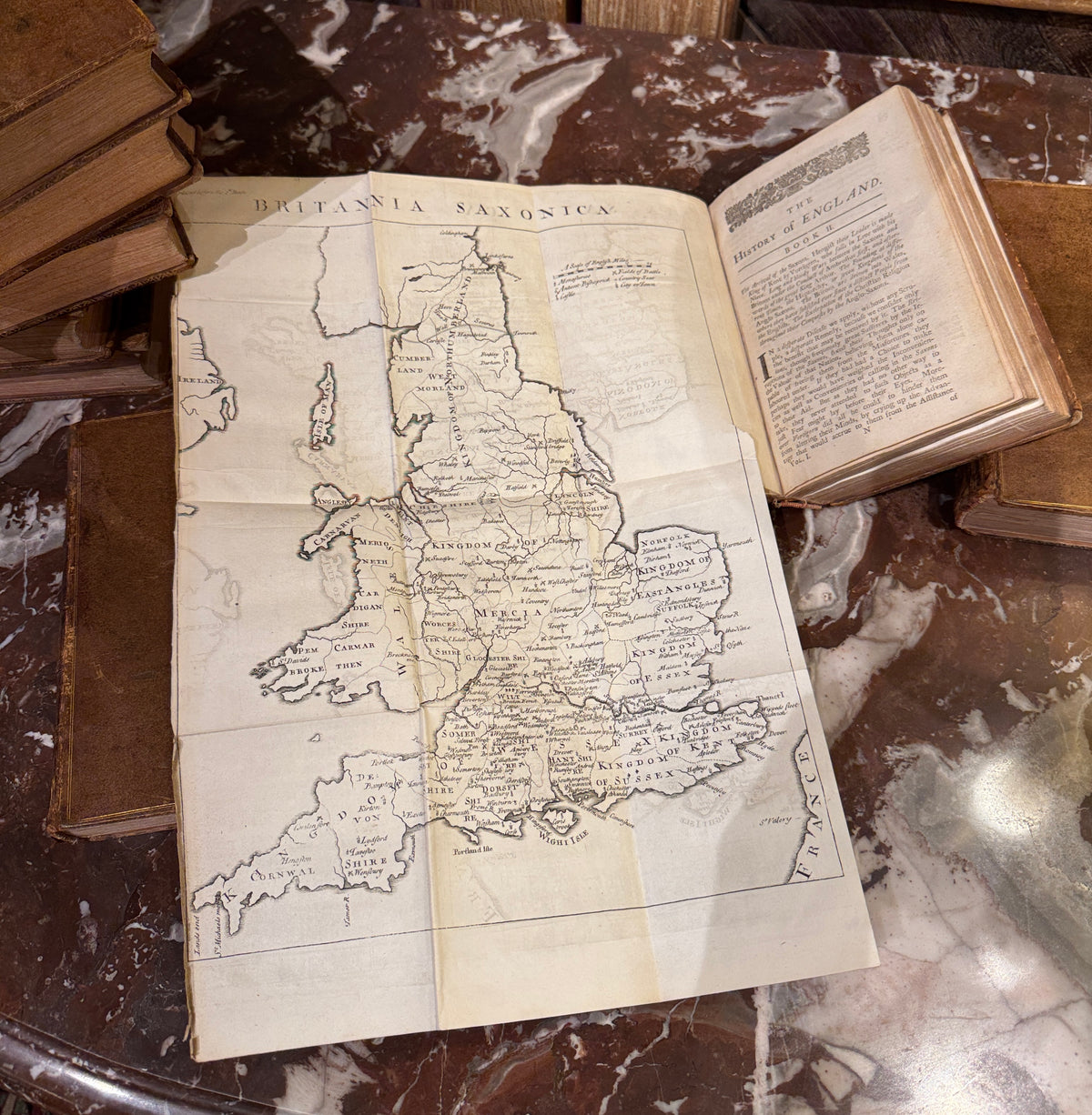 Group of 8 Leather Volumes, The History of England, 18th Century
