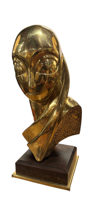 Modernist Bronze Bust In The Manner of Brancusi
