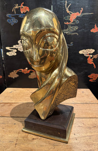 Modernist Bronze Bust In The Manner of Brancusi