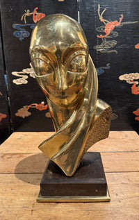 Modernist Bronze Bust In The Manner of Brancusi