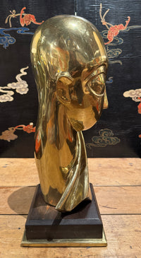 Modernist Bronze Bust In The Manner of Brancusi
