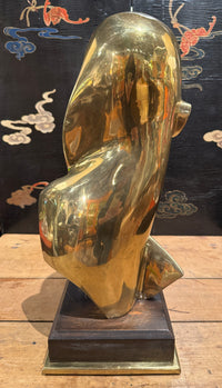 Modernist Bronze Bust In The Manner of Brancusi