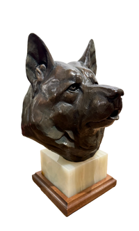 Bronze Elkhound Bust by Dan Ostermiller