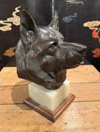 Bronze Elkhound Bust by Dan Ostermiller