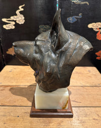 Bronze Elkhound Bust by Dan Ostermiller