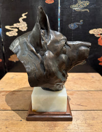 Bronze Elkhound Bust by Dan Ostermiller