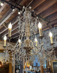 Italian Silver Leaf Chandelier