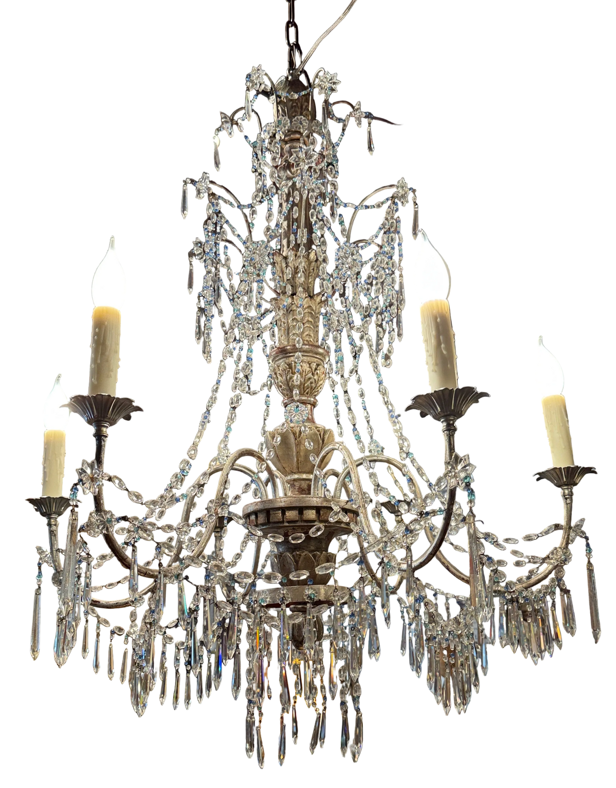 Italian Silver Leaf Chandelier