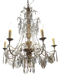 Italian Silver Leaf Chandelier