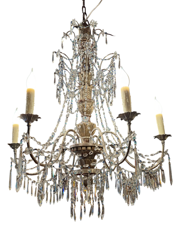 Italian Silver Leaf Chandelier