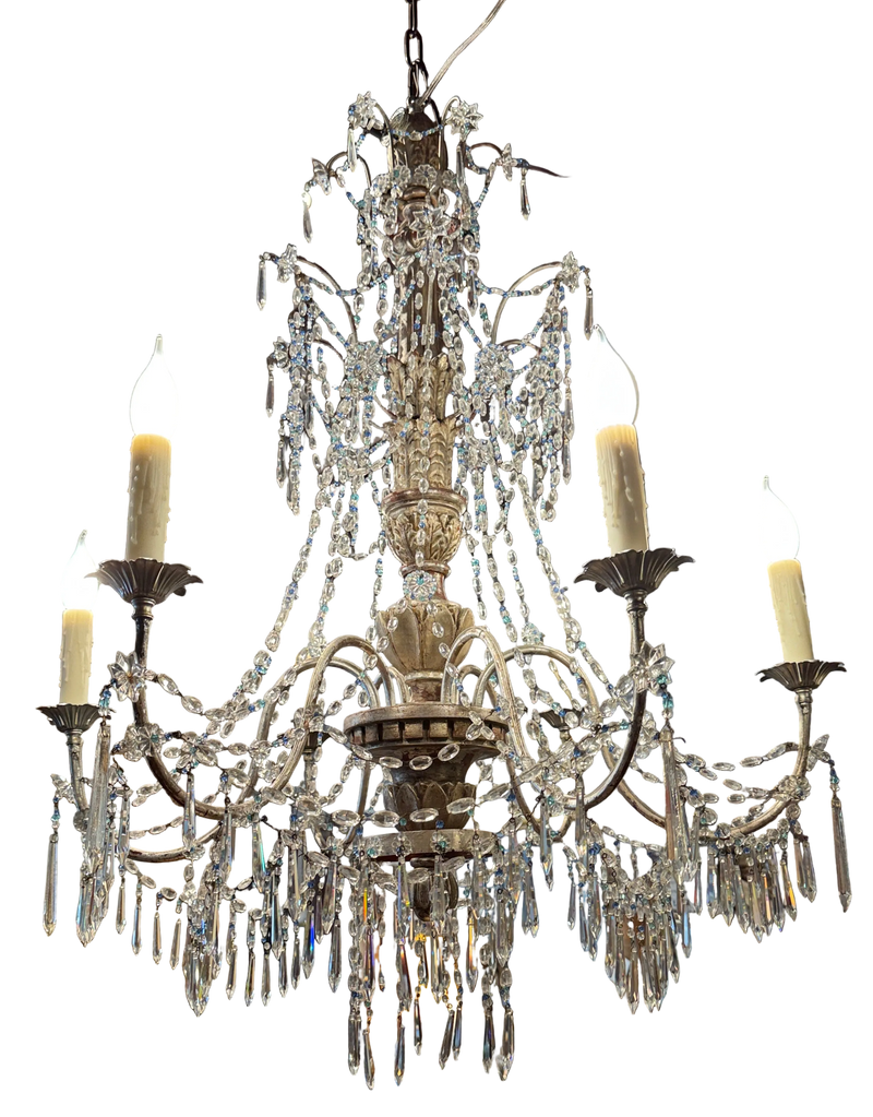 Italian Silver Leaf Chandelier