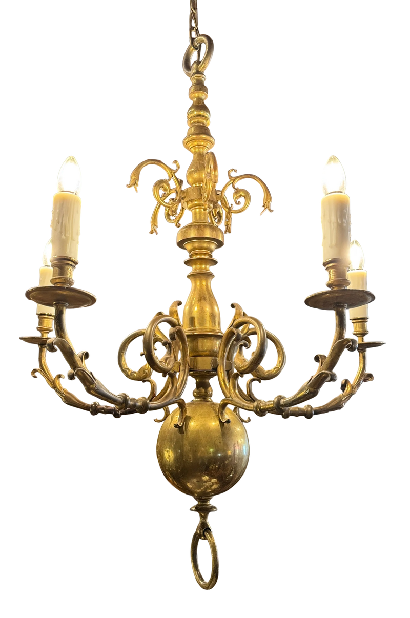 Dutch Baroque Style Bronze Chandelier