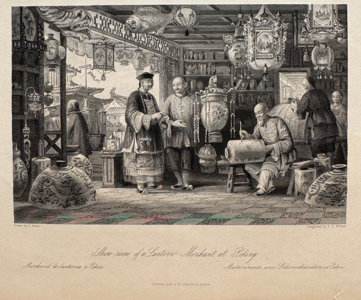"Show-room Of A Lantern Merchant At Peking," Engraving After Thomas Allom
