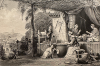 "Destroying The Chrysalides And Reeling Coccoons," Engraving After Thomas Allom