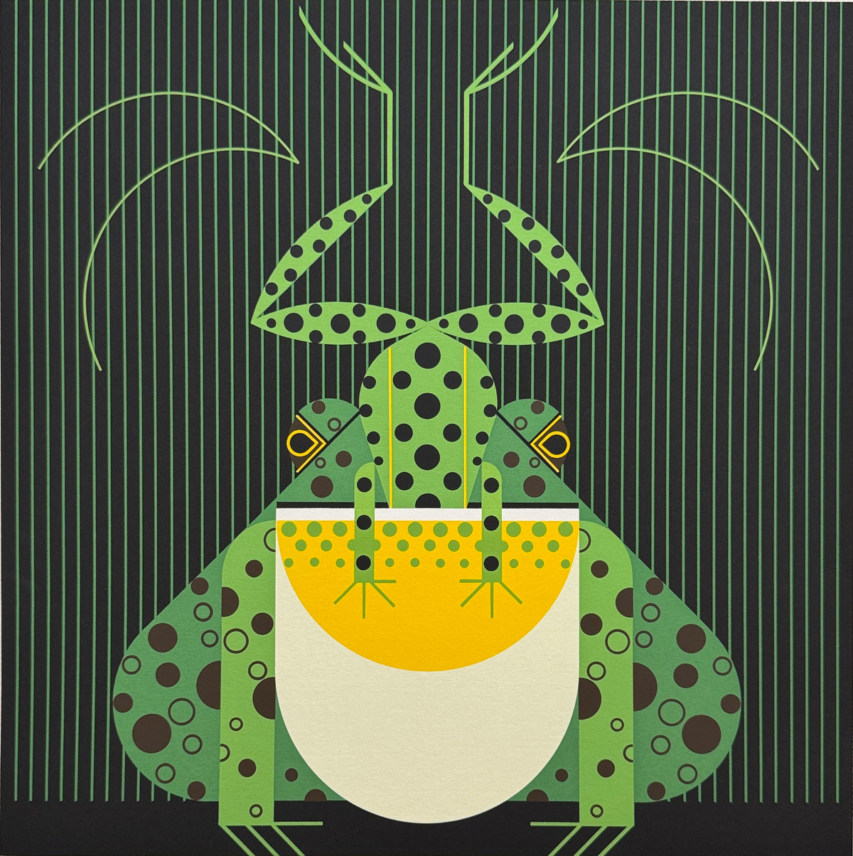 Charley Harper Serigraph, "Frog Eat Frog"