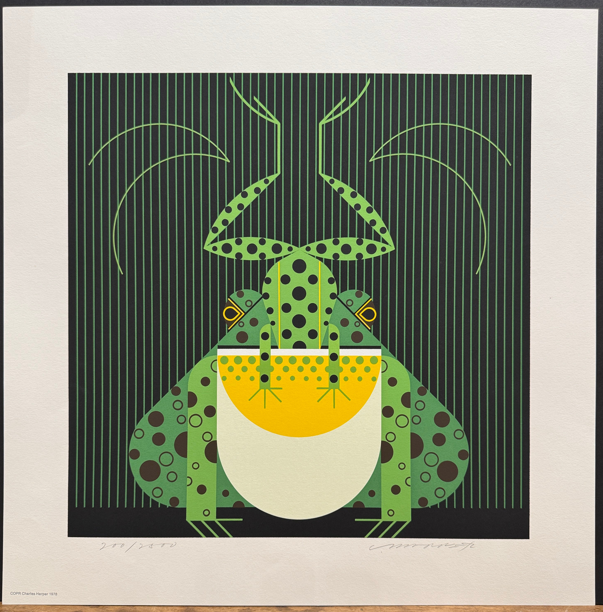 Charley Harper Serigraph, "Frog Eat Frog"