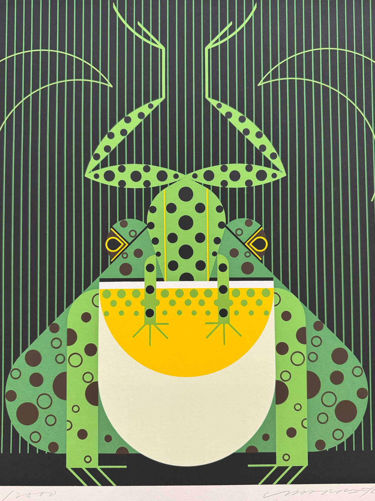 Charley Harper Serigraph, "Frog Eat Frog"