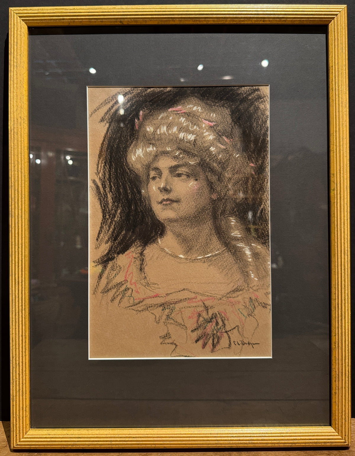 Portrait of A Lady Drawing by C. Dodge
