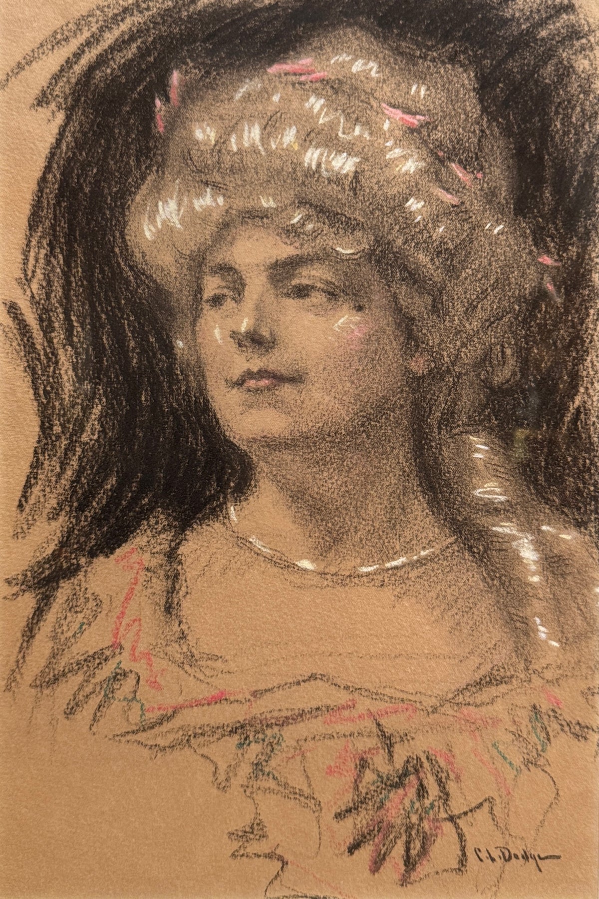 Portrait of A Lady Drawing by C. Dodge