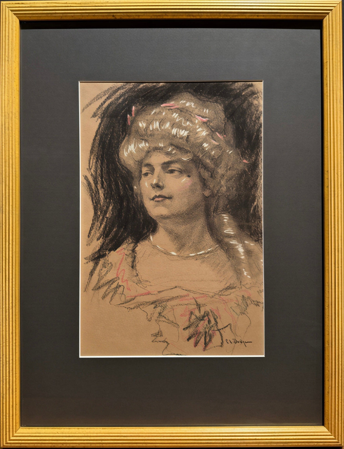 Portrait of A Lady Drawing by C. Dodge