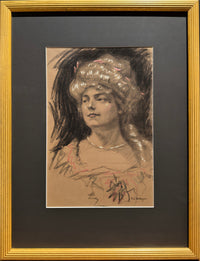 Portrait of A Lady Drawing by C. Dodge